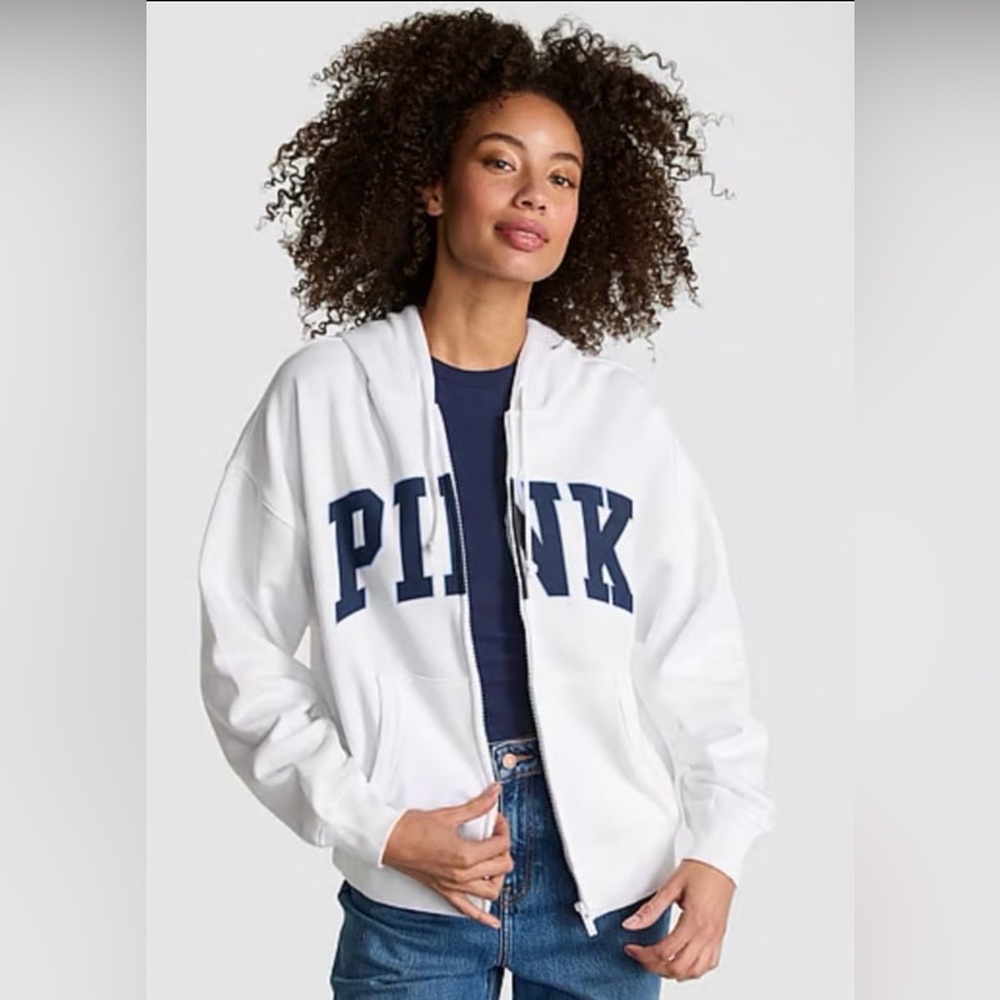 Victoria Secret PINK Fleece Campus Full-Zip Hoodie XXL NWT